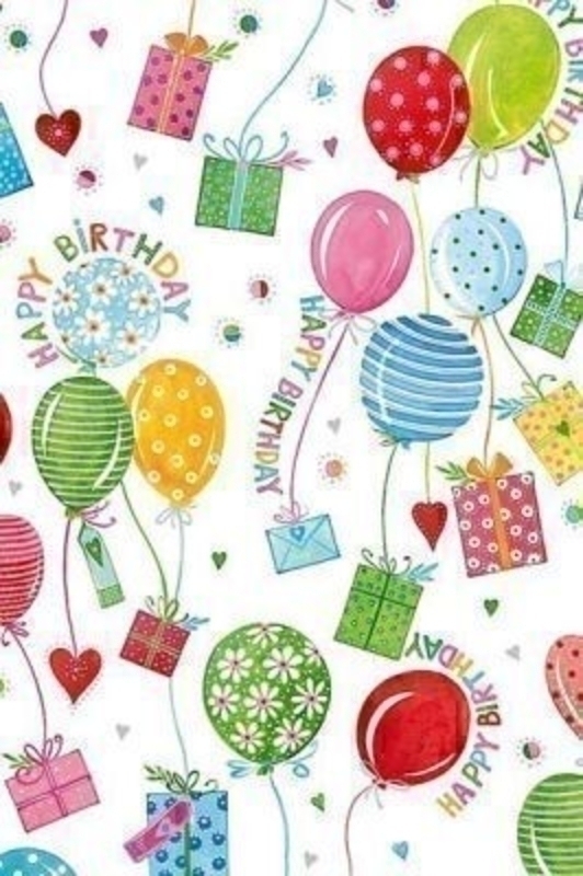 Happy Birthday Roll Wrap Odette White by Stewo. This quality roll wrap by Stewo is printed on bright white coated 80gsm paper. With bright coloured balloons pattern. Size 70cm x 2m.